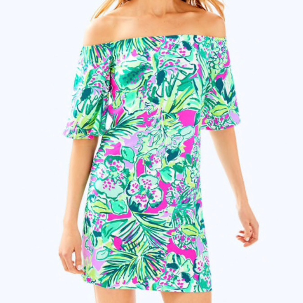 NWT Lilly Pulitzer Off-the-Shoulder Fawcett Dress